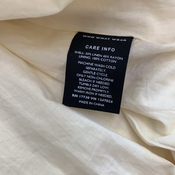 Who What Wear Sz M Linen Belted Button Front Dress Sleeveless Natural - Picture 9 of 9